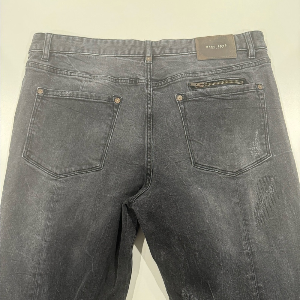 Men’s Black Distressed Marc Ecko Jeans Cut & Sew - Picture 6 of 13